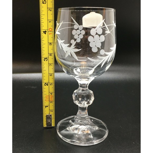 DUISKE GLASS Liqueur Cordial Glasses Set of 6 Hand Cut Irish Grape Vine NOS - Picture 10 of 11